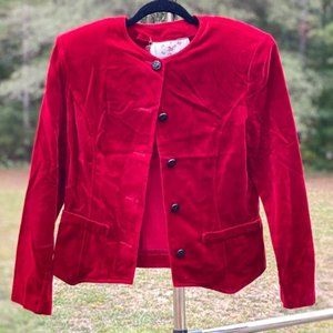 Air Mail - Rich vibrant red velvet jacket